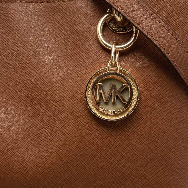 Pre Owned MICHAEL Michael Kors Brown Saffiano Leather Medium Cynthia Tote