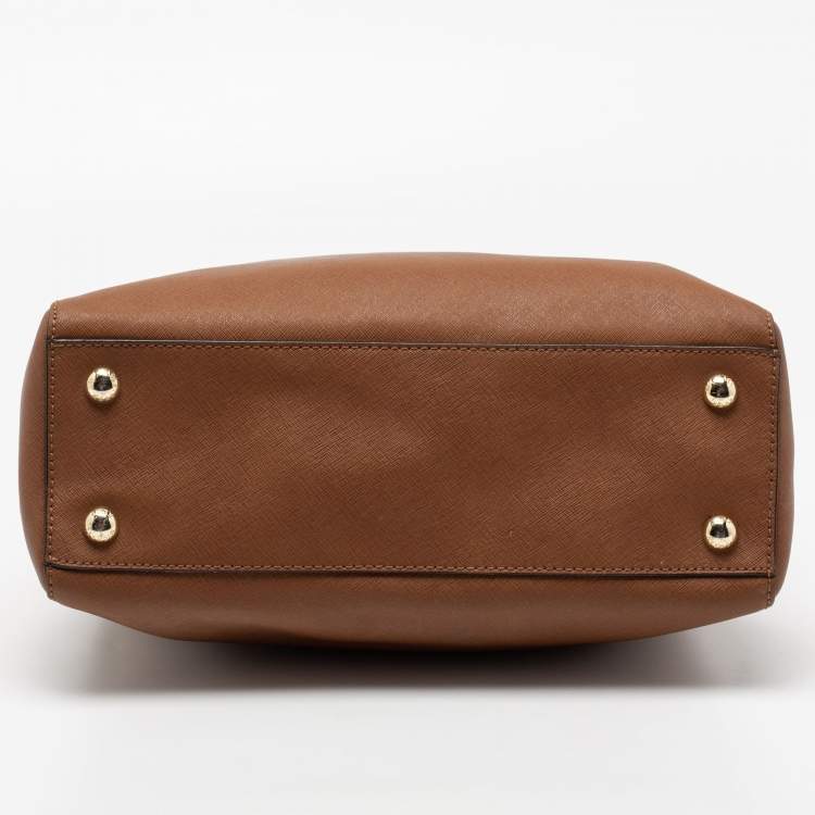 Pre Owned MICHAEL Michael Kors Brown Saffiano Leather Medium Cynthia Tote