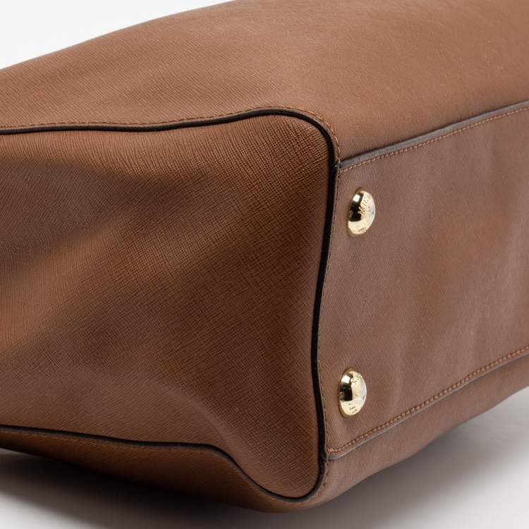 Pre Owned MICHAEL Michael Kors Brown Saffiano Leather Medium Cynthia Tote