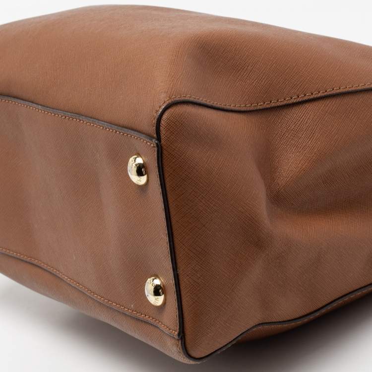 Pre Owned MICHAEL Michael Kors Brown Saffiano Leather Medium Cynthia Tote