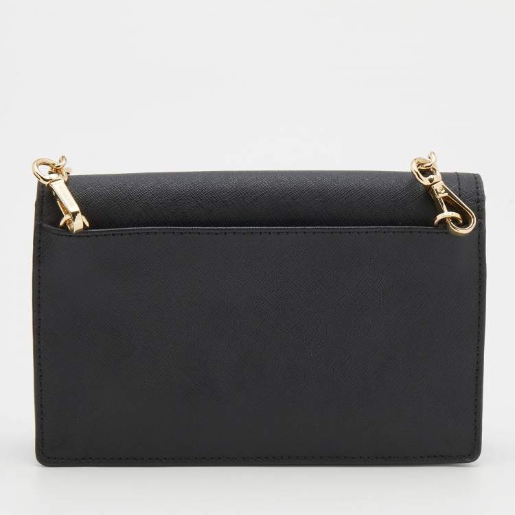 Pre Owned Michael Kors Black Leather Karla Chain Clutch