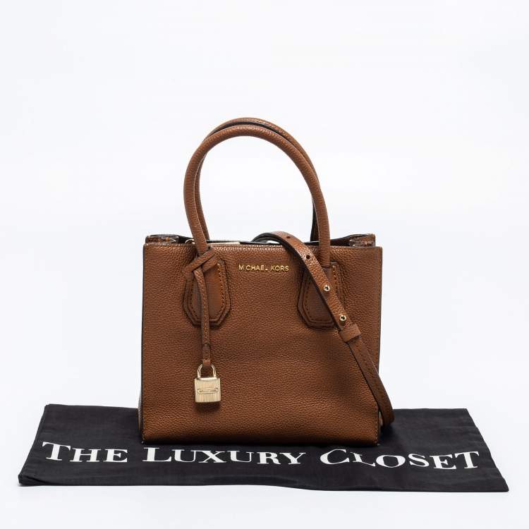 Pre Owned MICHAEL Michael Kors Brown Leather Mini Mercer Tote
