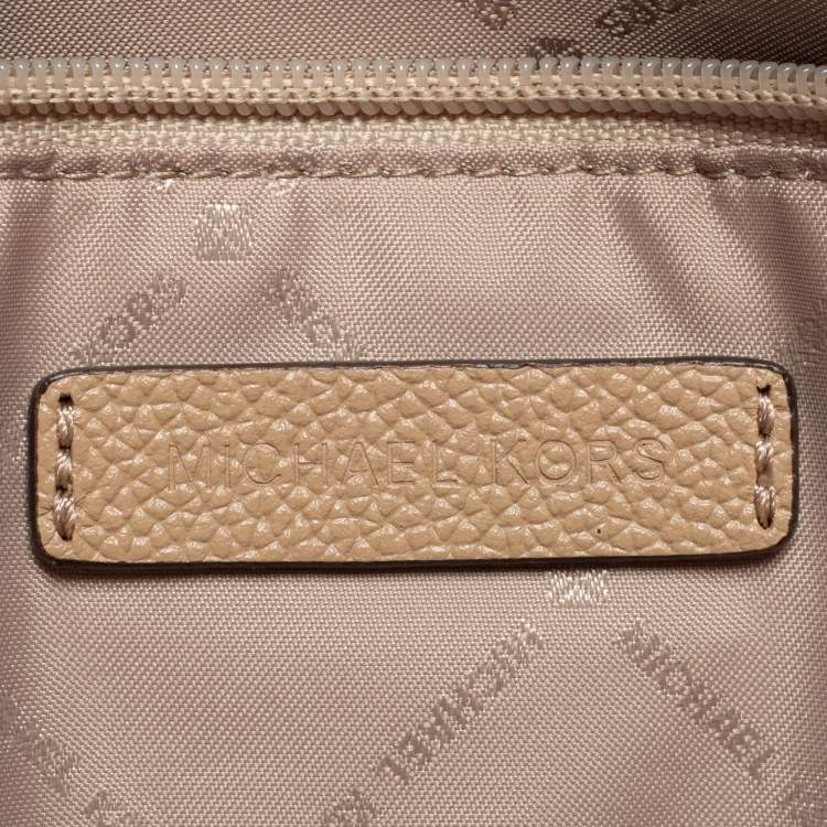 Pre Owned Michael Kors Beige Leather Nicole Shoulder Bag