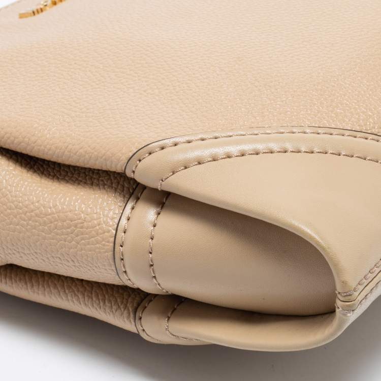 Pre Owned Michael Kors Beige Leather Nicole Shoulder Bag