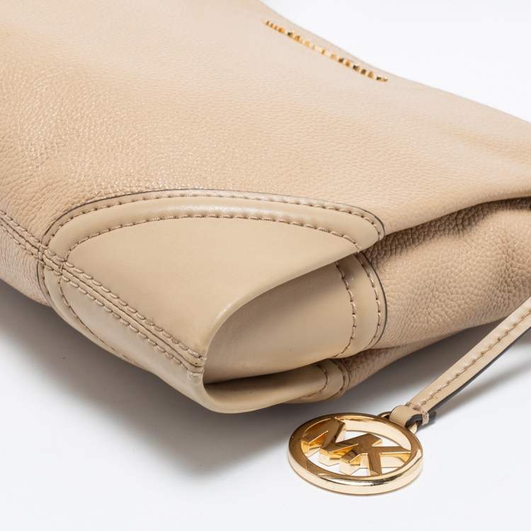 Pre Owned Michael Kors Beige Leather Nicole Shoulder Bag
