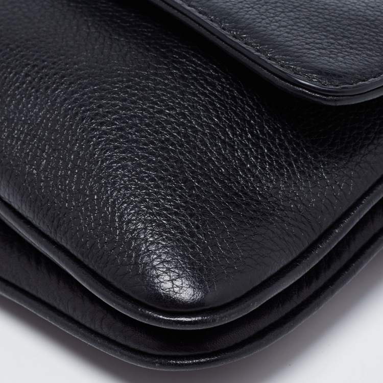 Pre Owned Michael Kors Black Leather Bedford Crossbody Bag