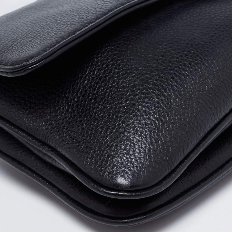 Pre Owned Michael Kors Black Leather Bedford Crossbody Bag