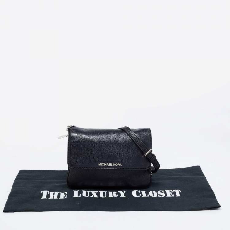 Pre Owned Michael Kors Black Leather Bedford Crossbody Bag