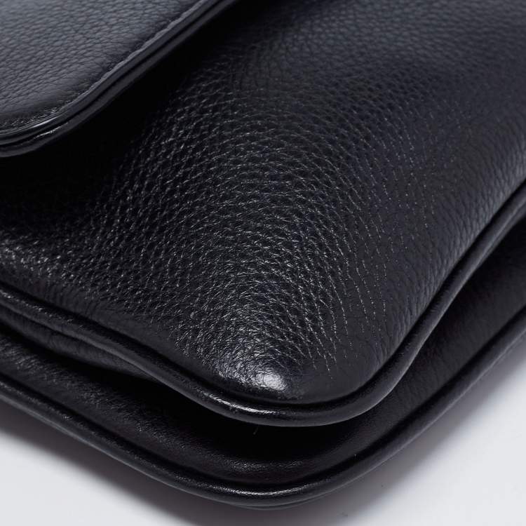 Pre Owned Michael Kors Black Leather Bedford Crossbody Bag