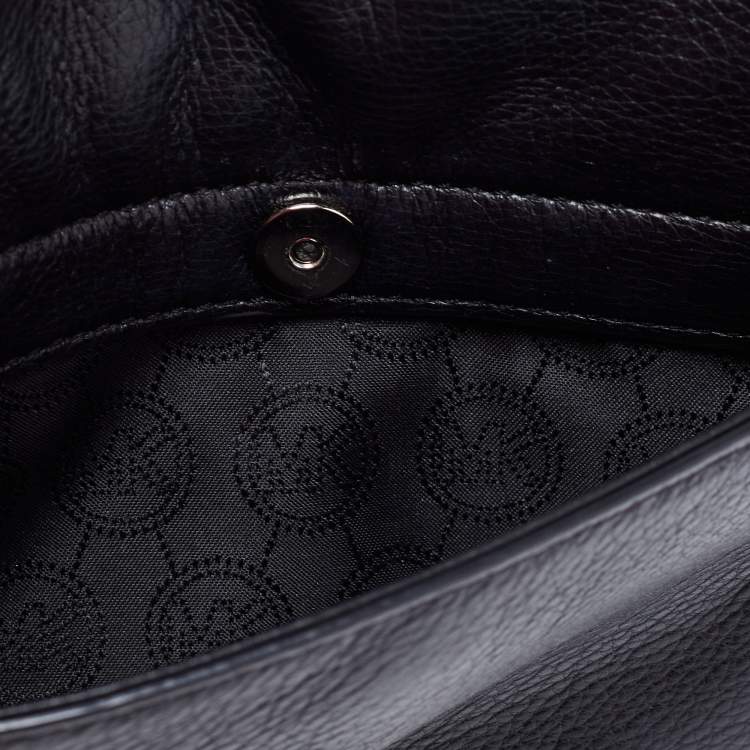 Pre Owned Michael Kors Black Leather Bedford Crossbody Bag