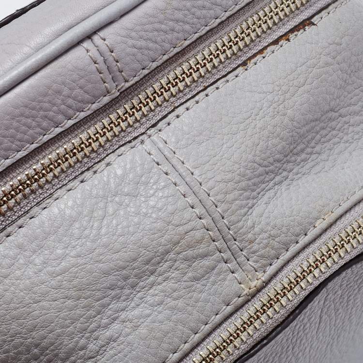 Pre Owned Michael Kors Grey Leather Rhea Medium Backpack