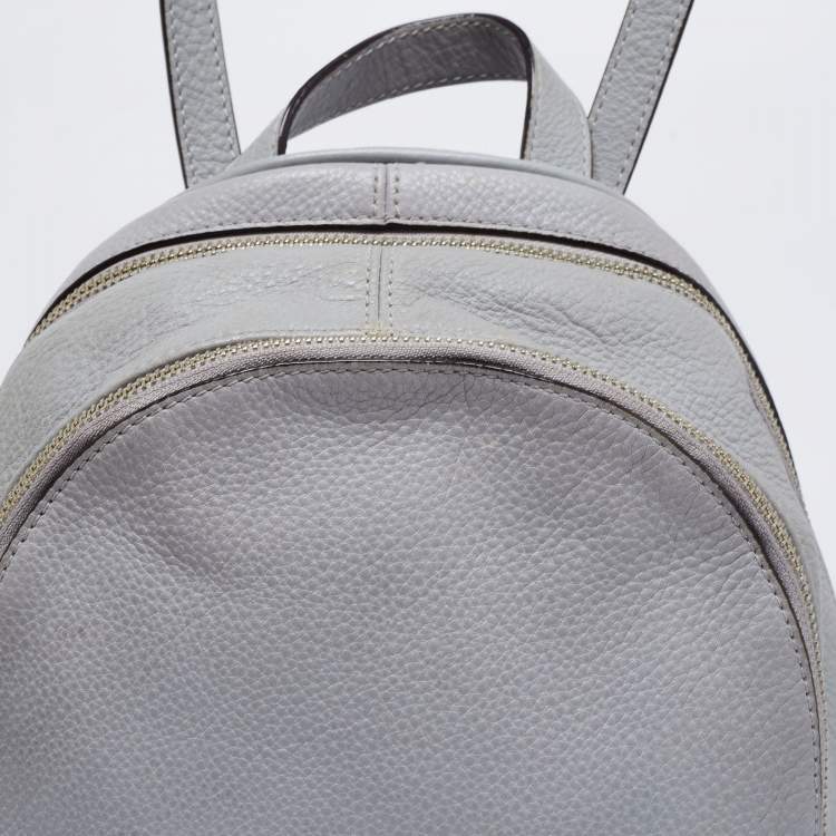 Pre Owned Michael Kors Grey Leather Rhea Medium Backpack