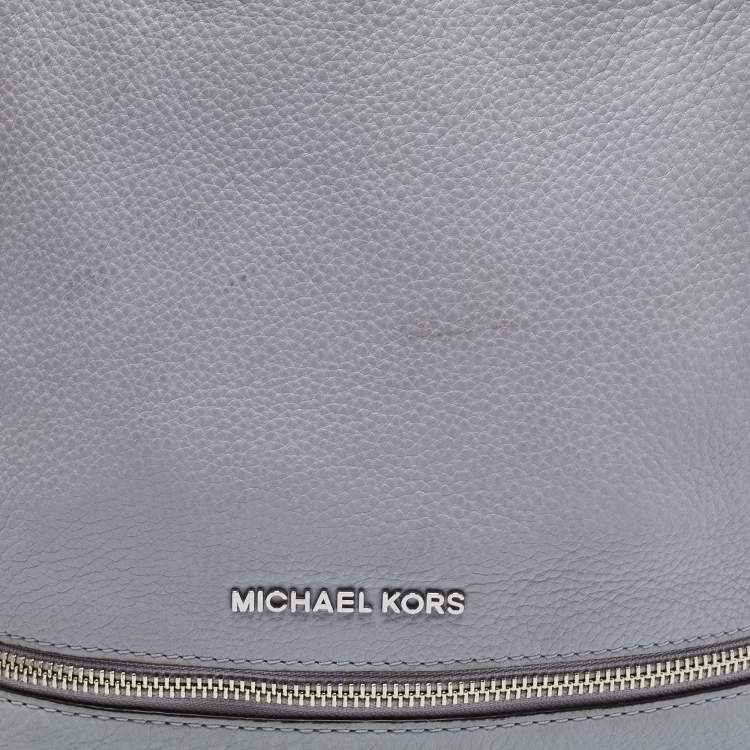 Pre Owned Michael Kors Grey Leather Rhea Medium Backpack