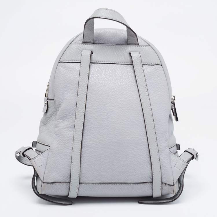 Pre Owned Michael Kors Grey Leather Rhea Medium Backpack