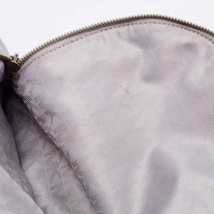 Pre Owned Michael Kors Grey Leather Rhea Medium Backpack