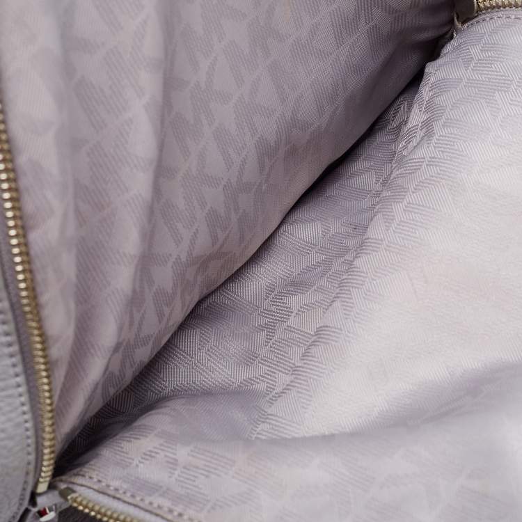 Pre Owned Michael Kors Grey Leather Rhea Medium Backpack