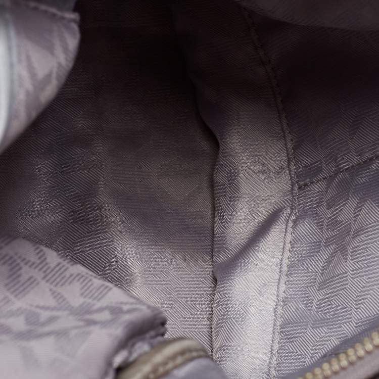 Pre Owned Michael Kors Grey Leather Rhea Medium Backpack