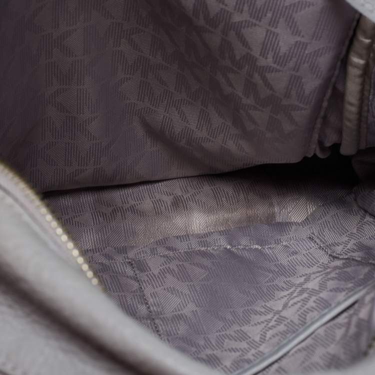 Pre Owned Michael Kors Grey Leather Rhea Medium Backpack