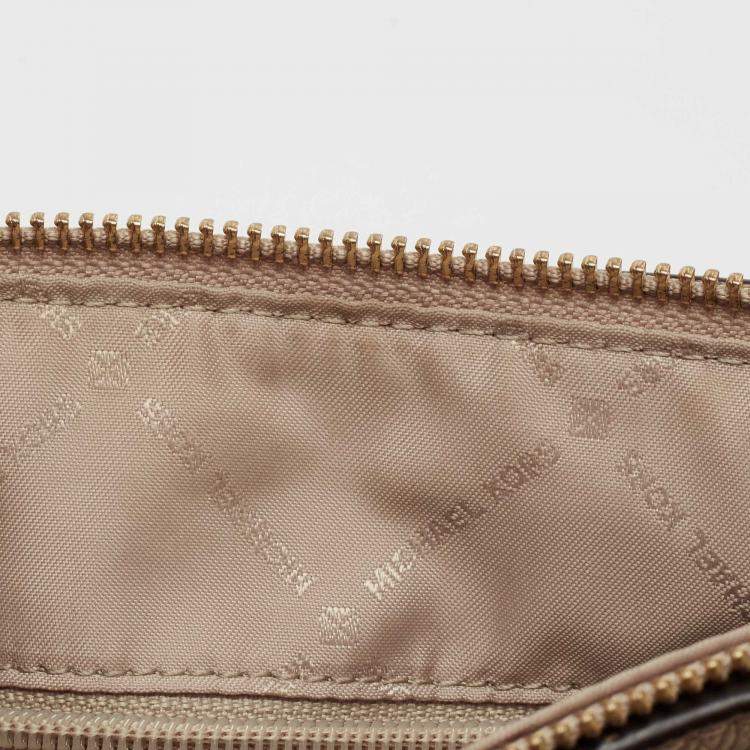 Pre Owned Michael Kors Beige Leather Nicole Shoulder Bag