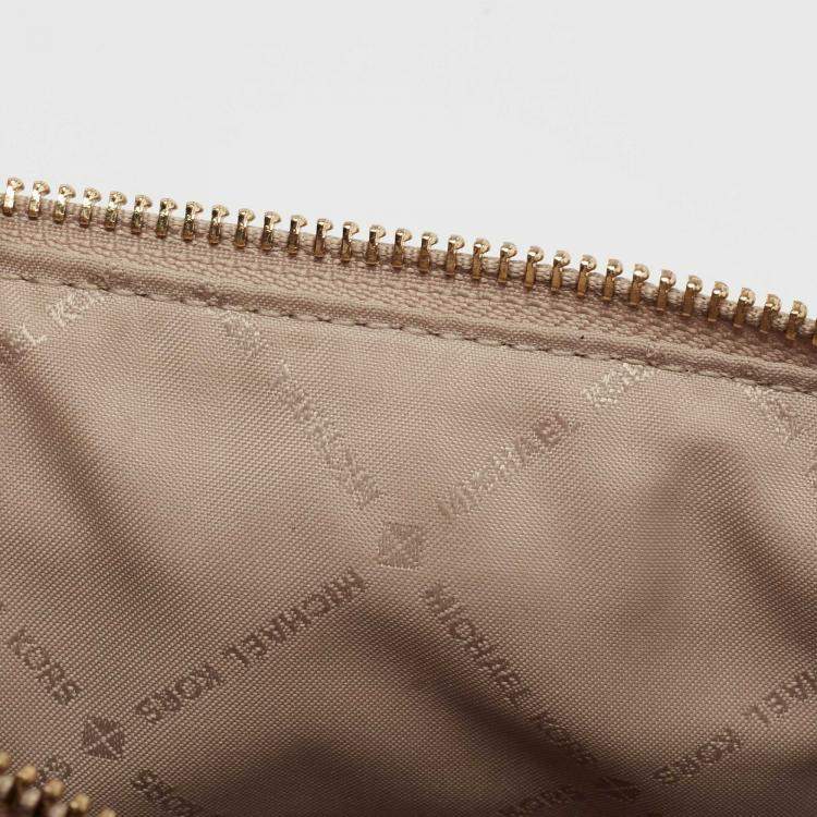 Pre Owned Michael Kors Beige Leather Nicole Shoulder Bag