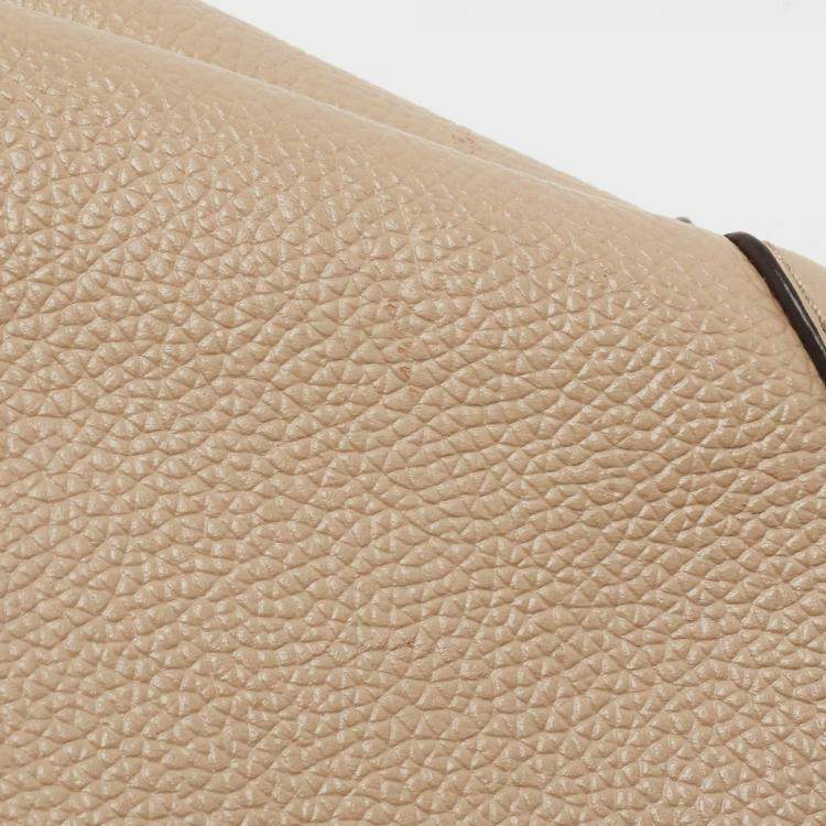 Pre Owned Michael Kors Beige Leather Nicole Shoulder Bag