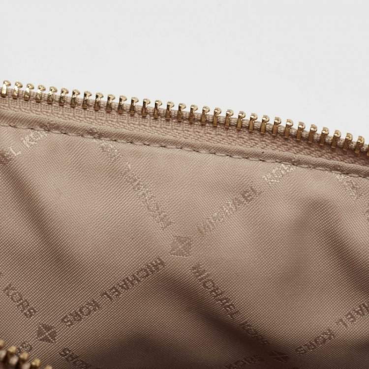 Pre Owned Michael Kors Beige Leather Nicole Shoulder Bag