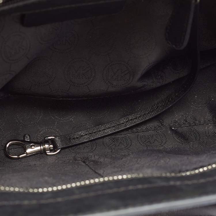 Pre Owned Michael Kors Black/ Blue Leather Selma Satchel