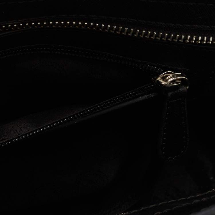 Pre Owned Michael Kors Black/ Blue Leather Selma Satchel