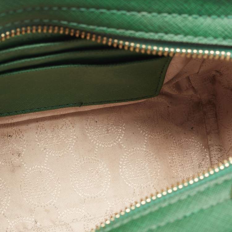 Pre Owned Michael Kors Green Saffiano Leather Mini Selma Crossbody Bag