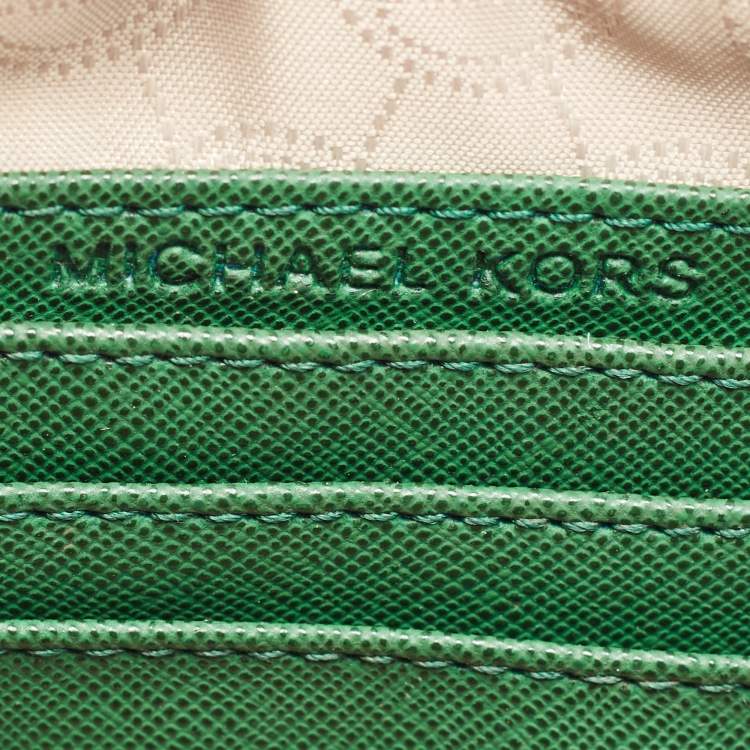 Pre Owned Michael Kors Green Saffiano Leather Mini Selma Crossbody Bag