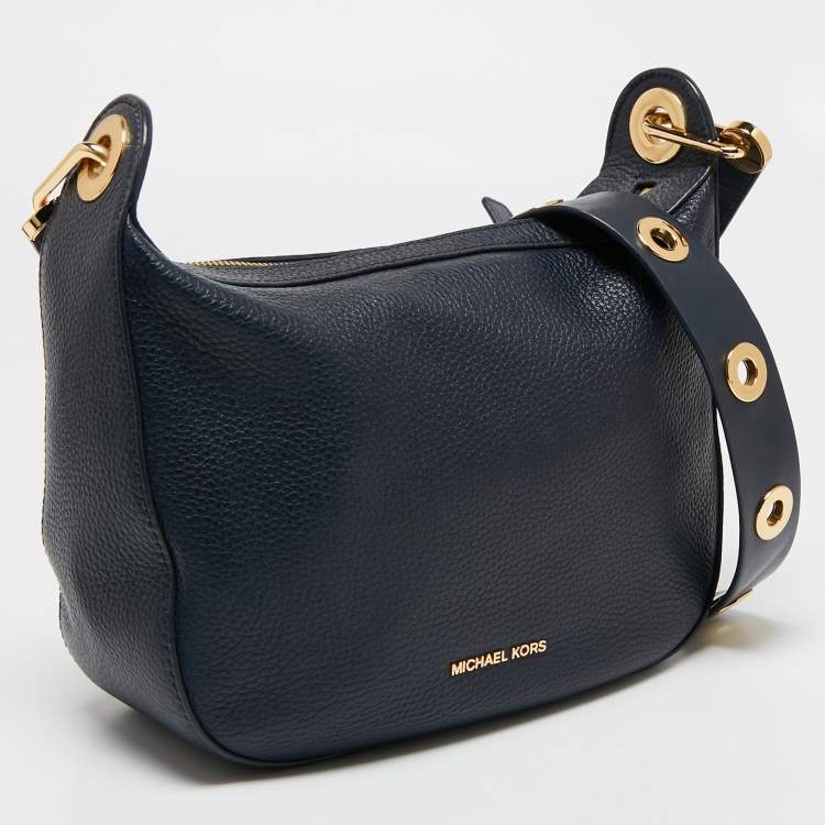 Pre Owned Michael Kors Dark Blue Leather Crossbody Bag