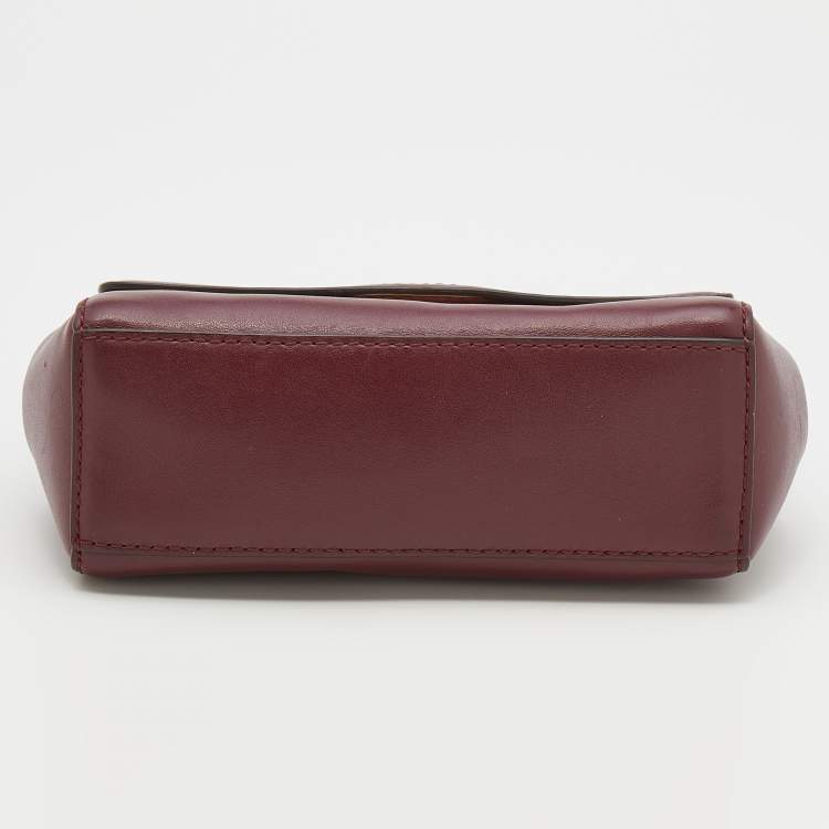 Pre Owned Michael Kors Burgundy Leather Ava Top Handle Bag