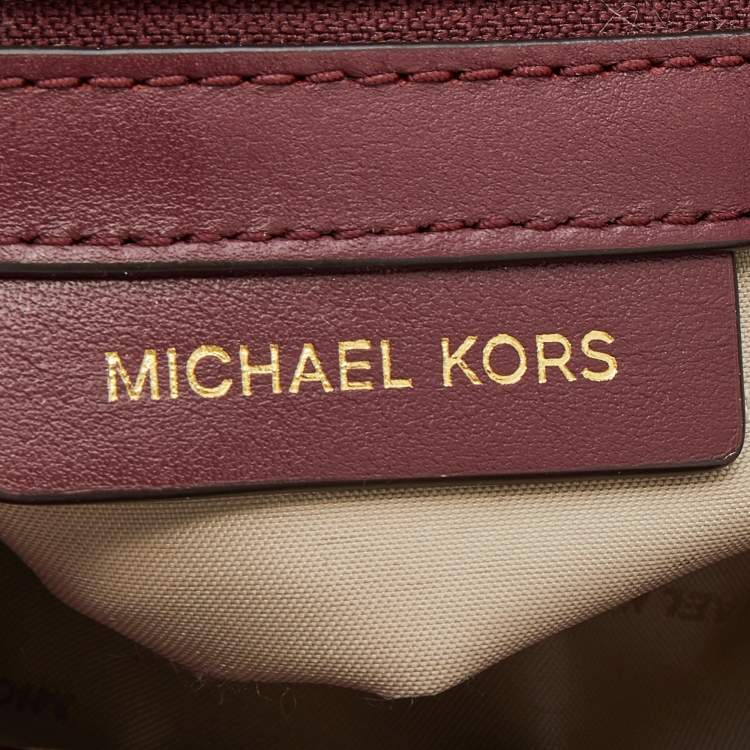 Pre Owned Michael Kors Burgundy Leather Ava Top Handle Bag