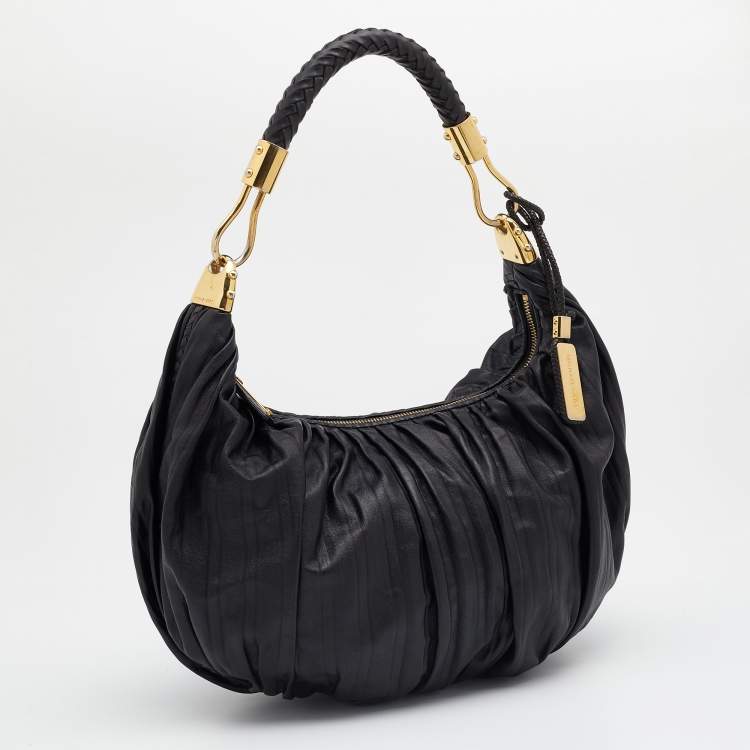 Pre Owned Michael Kors Black Leather Skorpios Hobo