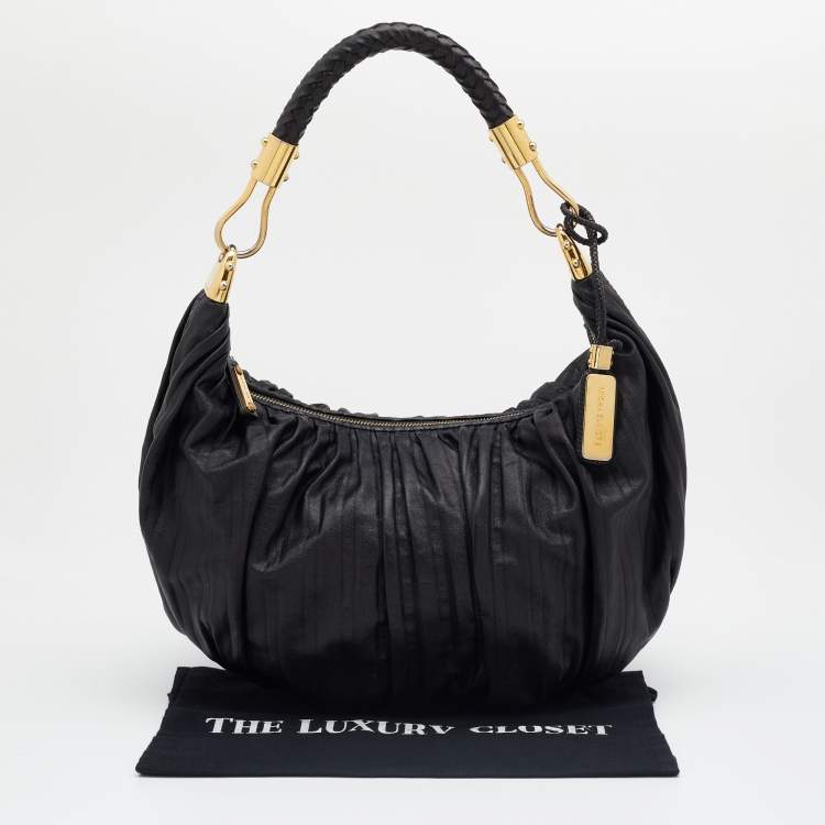 Pre Owned Michael Kors Black Leather Skorpios Hobo
