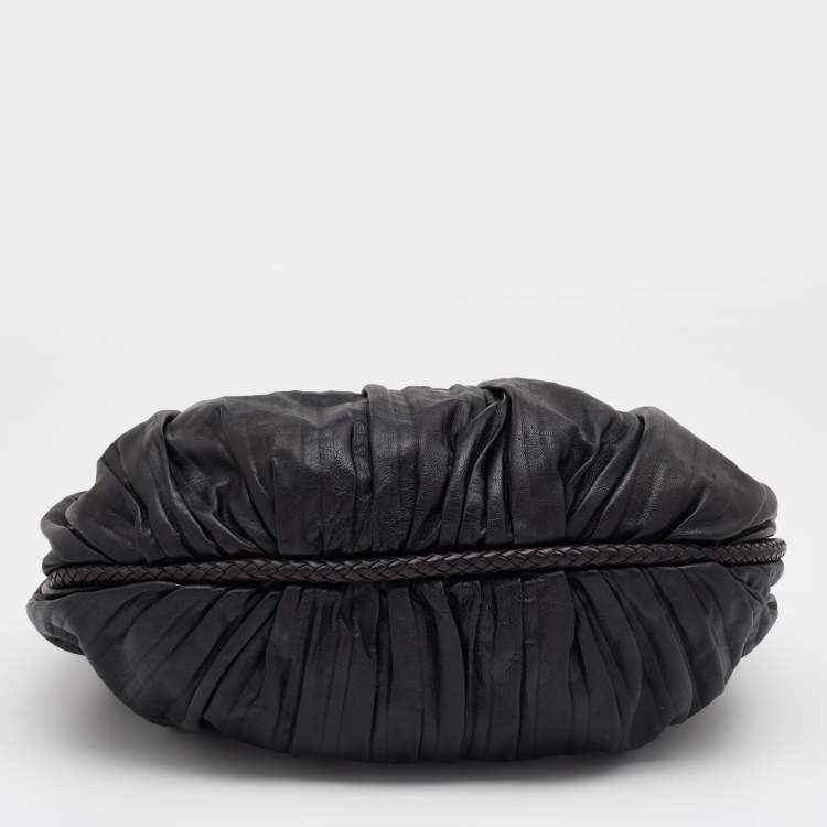 Pre Owned Michael Kors Black Leather Skorpios Hobo