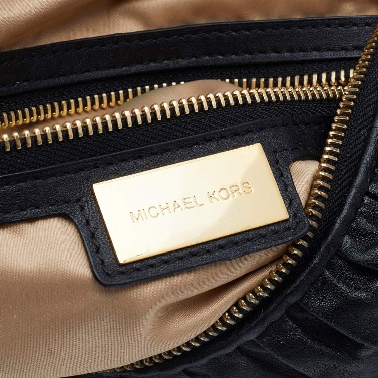 Pre Owned Michael Kors Black Leather Skorpios Hobo