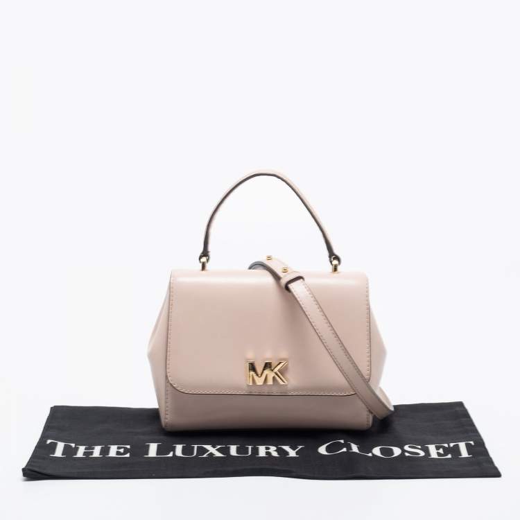 Pre Owned Michael Kors Light Pink Leather Small Mott Top Handle Bag