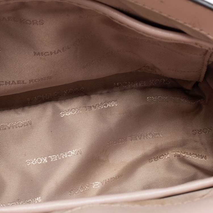 Pre Owned Michael Kors Light Pink Leather Small Mott Top Handle Bag
