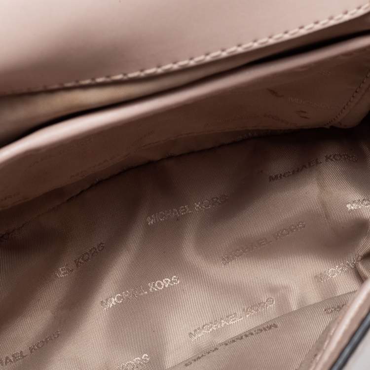 Pre Owned Michael Kors Light Pink Leather Small Mott Top Handle Bag