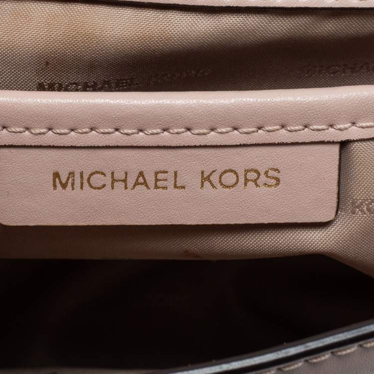 Pre Owned Michael Kors Light Pink Leather Small Mott Top Handle Bag