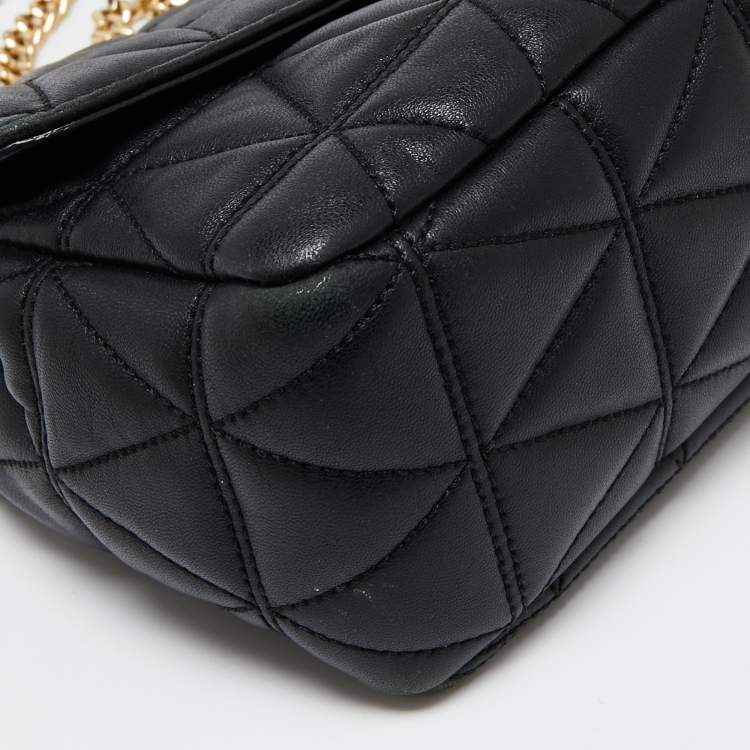 Pre Owned  Michael Kors Black Leather Sloan Shoulder Bag