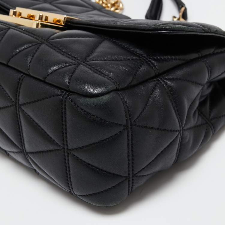 Pre Owned  Michael Kors Black Leather Sloan Shoulder Bag