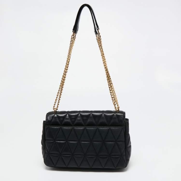 Pre Owned  Michael Kors Black Leather Sloan Shoulder Bag