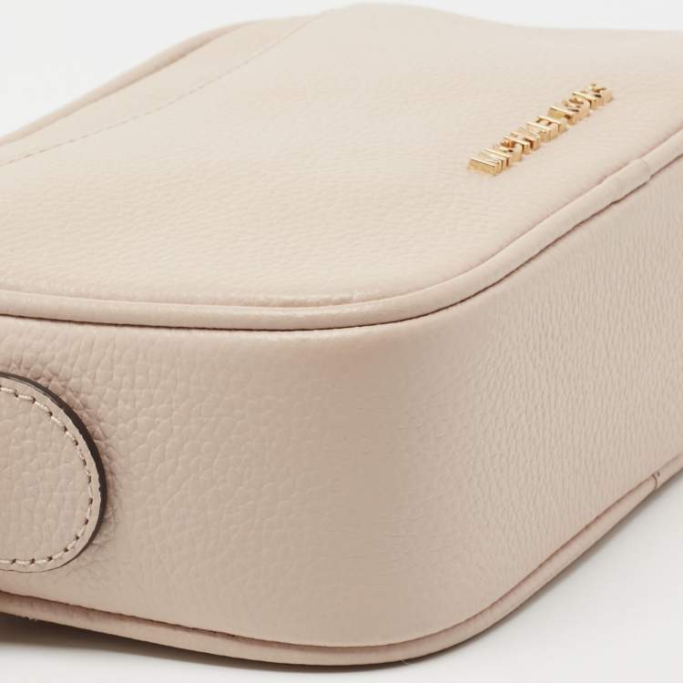 Pre Owned Michael Kors Beige Leather Small Ginny Camera Crossbody Bag