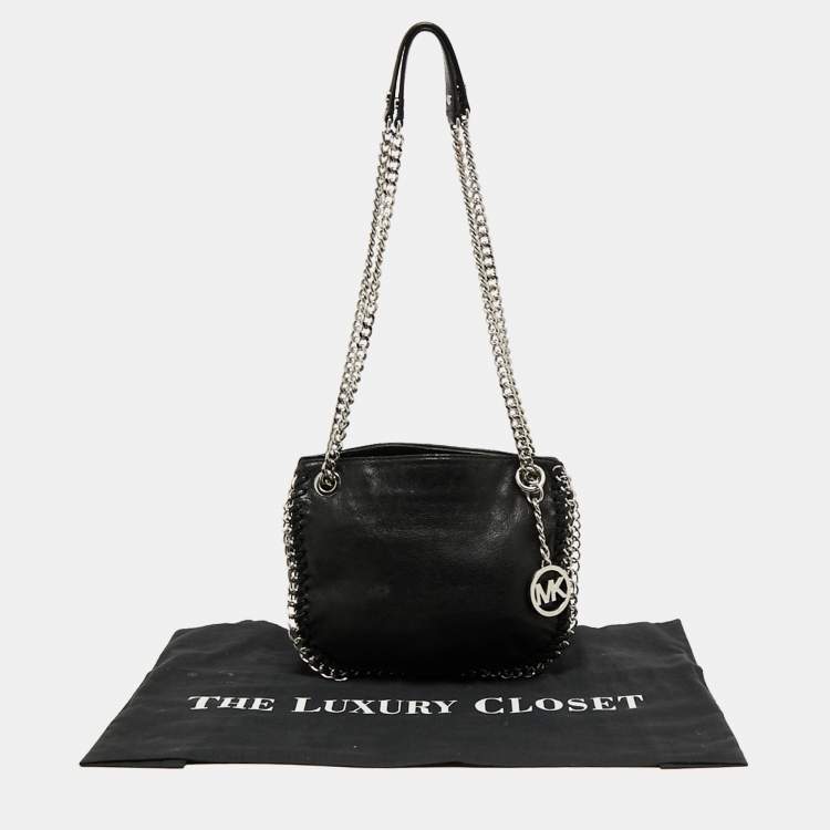 Pre Owned Michael Kors Black Leather Chelsea Shoulder Bag