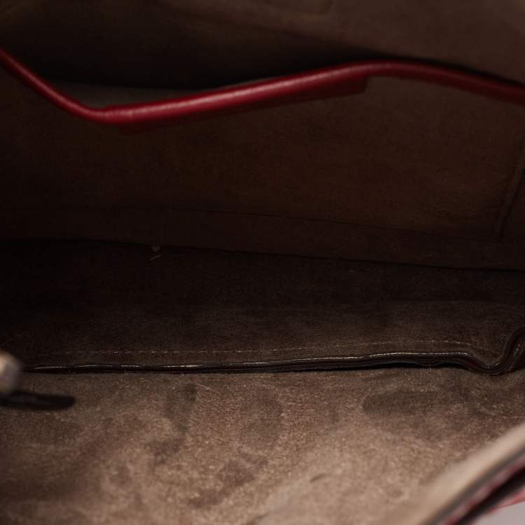 Pre Owned Michael Kors Dark Red Leather Lillie Shoulder Bag