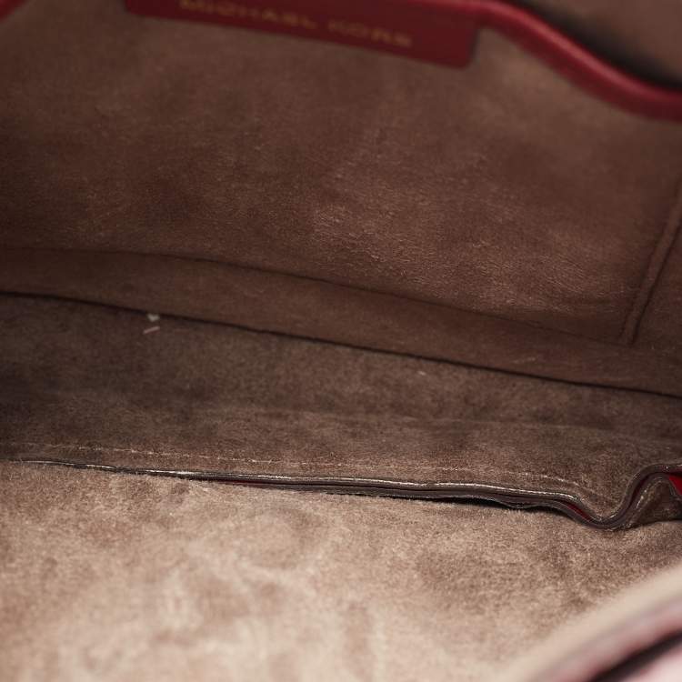 Pre Owned Michael Kors Dark Red Leather Lillie Shoulder Bag