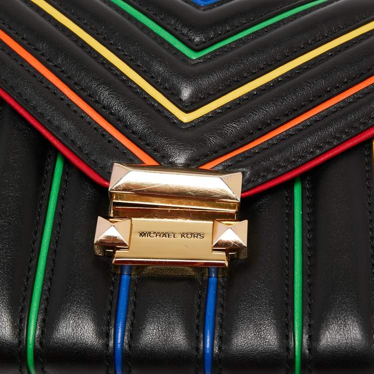 Pre Owned Michael Kors Black Leather Whitney Crossbody Bag