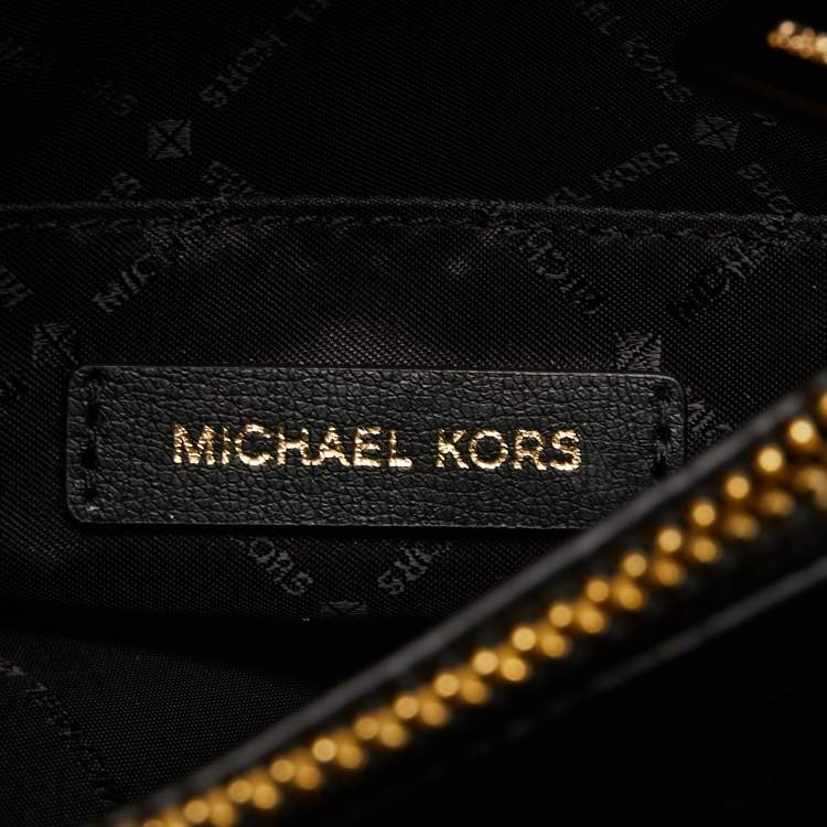 Pre Owned Michael Kors Black Leather Medium Kinsley Accordion Satchel